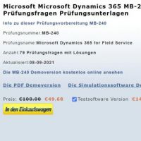 Cover - Prüfungsfragen Prüfungssoftware für die MB-240 deutsch Zertifizierung