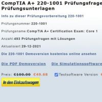 Cover - CompTIA A+ Zertifizierung 220-1001 Prüfungsfragen