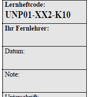 Cover - Lösung Heftcode UNP01-XX2-K10 Note1 98%
