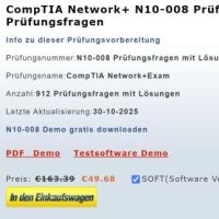 Cover - CompTIA Network+ exam N10-008 Prüfungsfragen deutsch
