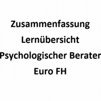 Cover - Zusammenfassung/ Lernübersicht PBCO Klausur Psychologischer Berater Euro FH