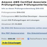 Cover - amazon exam DVA-C02 Prüfungsfragen deutsch