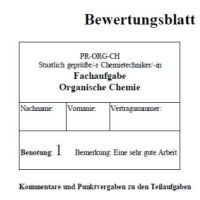 Cover - Fachaufgabe PR-Org-Ch 0619 K02 Chemietechniker ILS/SGD + Korrekturblatt Note 1