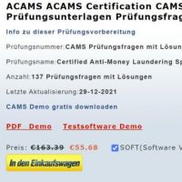 Cover - CAMS Prüfungsfragen deutsch, CAMS Prüfungsunterlagen