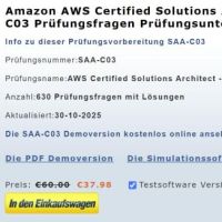Cover - amazon zertifizierung SAA-C03 Prüfungsfragen deutsch