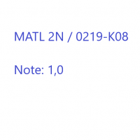 Cover - MATL 2N / 0219-K08   Note: 1,0