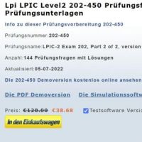 Cover - LPI Prüfung Exam 202-450 dumps Testfragen PDF