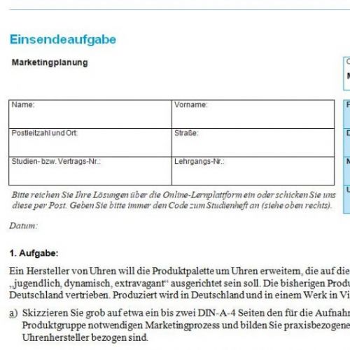 Einsendeaufgabe MAVE 1-XX1-K03 - Note 1,0 - 98/100 Punkte - ILS