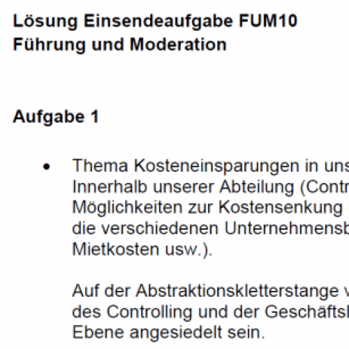 FUM10 - Führungsaufgaben und Moderation - FUM10 XX2 A04 - StudyAid.de®